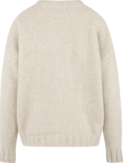 Leslie Sweater Cream S Crew neck alpaca sweater