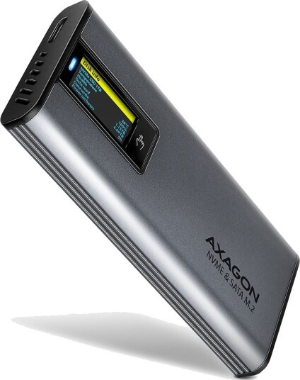 Axagon EEM2-SD2 SSD-kabinett USB-C 10Gbps M.2 NVMe & SATA