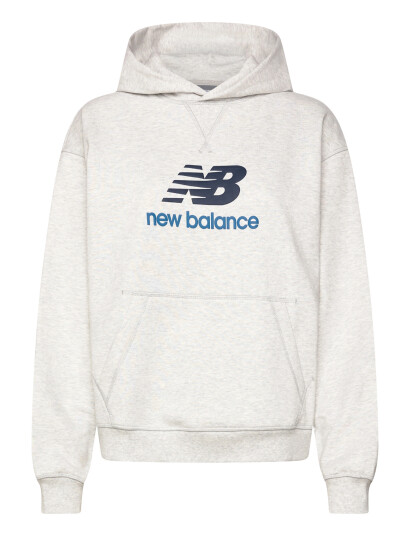 New Balance Athletics French Terry Logo Hoodie   Grey   XL