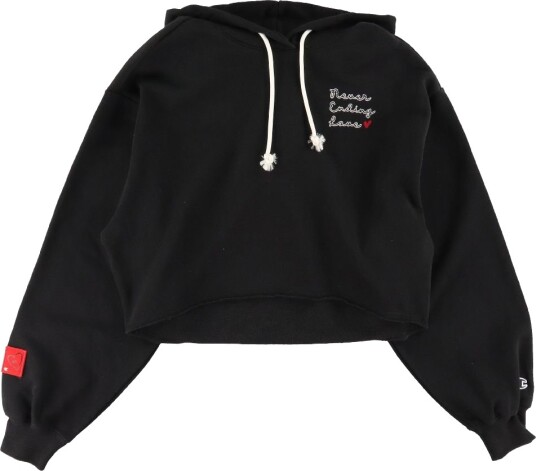 Champion Fashion Hettegenser Crop Svart Champion Medium Hettegenser