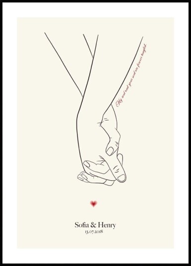 Souls Entwined in Time Holding Hands Personalized Plakat Plakat / 21x30cm Souls Entwined in Time Holding Hands Personalized Plakat Plakat / 21x30cm