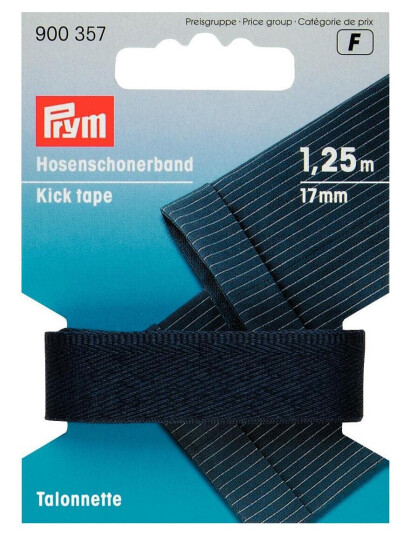 Slitekant/skoneringsbånd , mørke blå 1,25 m x 17 mm