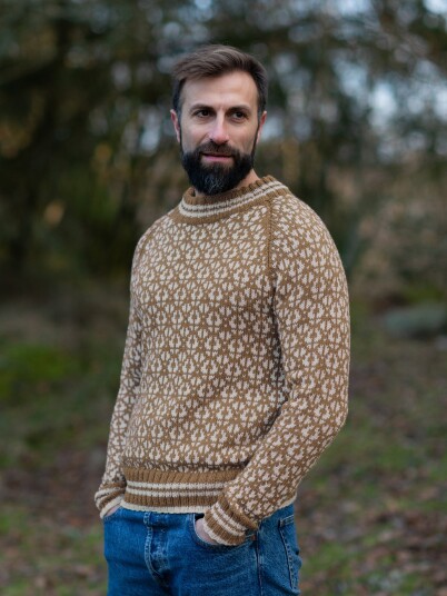 FLOKK genser herre varm beige kitt FLOKK genser herre varm beige kitt