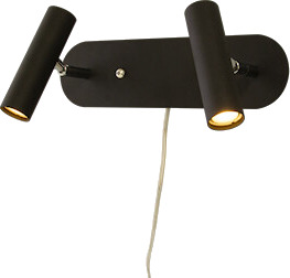 Aneta Lighting Artic Vegglampe dobbel IP20 Svart 1712505-02-0 1673662-03-0