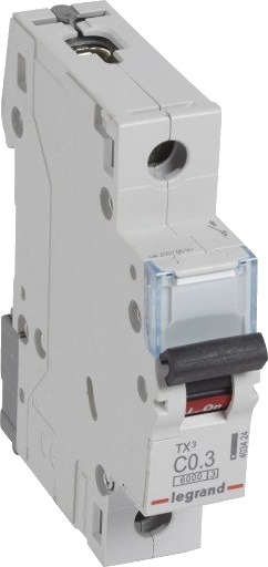 Legrand 10 stk TX³ MCB automatsikring C0.3 1P 1M 6/6kA
