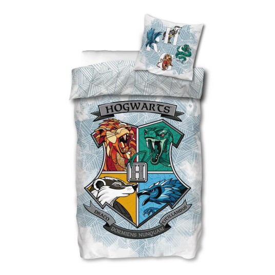 Licens Harry Potter Sengetøy 140x200 cm Sengesett med logo fra Hogwarts 2 i 1 design 100% bomull Licens Harry Potter Sengetøy 140x200 cm Sengesett med logo fra Hogwarts 2 i 1 design 100% bomull