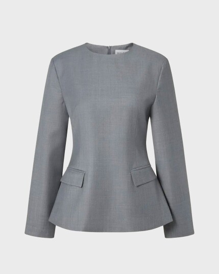 Malina Athina Tailored Long Sleeve Blouse   Grey   34