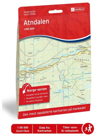 Ugland IT Nordeca Atndalen Norge-serien 1:50 000 Turkart Ugland IT Nordeca Atndalen Norge-serien 1:50 000 Turkart
