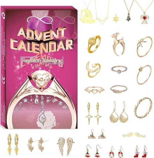 24 Dagers Julekalender Nedtelling Adventskalender Mote Smykker Flip Design Blind Box