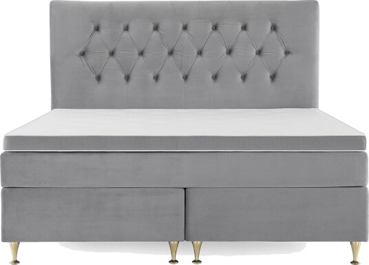 Royal Velvet Komplett Sengepakke 180x200 cm Lysegrå Fløyel/Lave Gullben