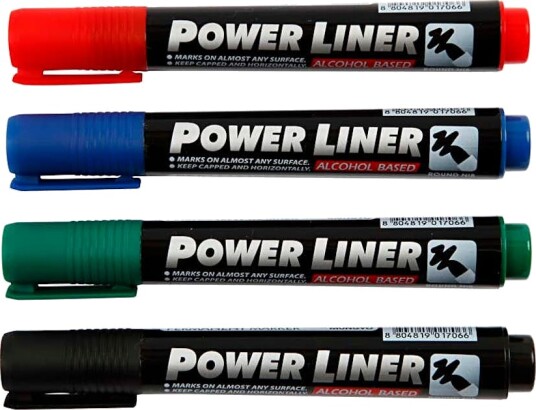 Power Liner Creativ Company Ass Farger 4 stk/1 Pk