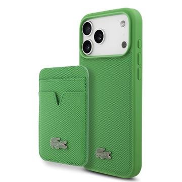 Lacoste iPhone 17 Pro Max Iconic Petit Pique MagSafe deksel og magnetisk kortholder grønn Lacoste iPhone 17 Pro Max Iconic Petit Pique MagSafe deksel og magnetisk kortholder grønn