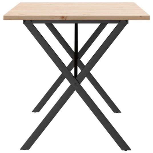 Spisebord X-ramme 140x80x75,5 cm heltre furu og støpejern 3282764