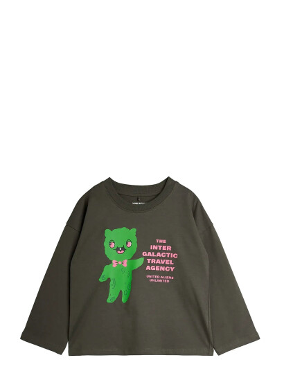 Mini Rodini Alien Travel Agency Sp Ls Tee Grey 128/134