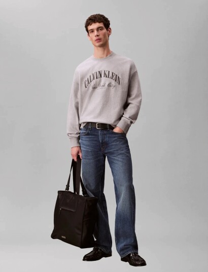 Calvin Klein Jeans Ls Premium Terry Calvin Collegia Grey L