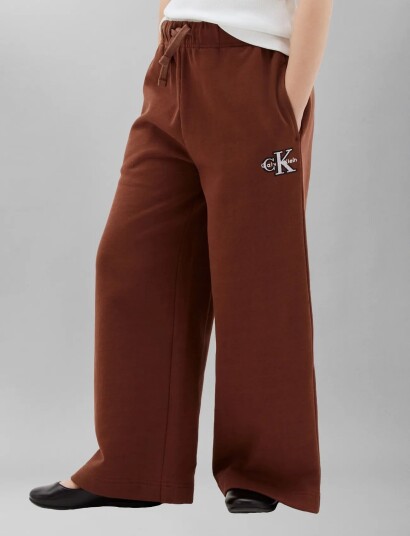 Calvin Klein Monologo Wide Leg Sweatpant Brown 170