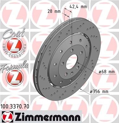 Bremseskive ZIMMERMANN 100.3370.70