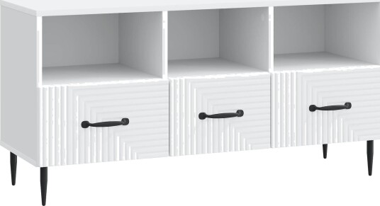 TV skap med skuff Hvit 102 x 34,5 x 50 cm Konstruert tre TV skap med skuff Hvit 102 x 34,5 x 50 cm Konstruert tre