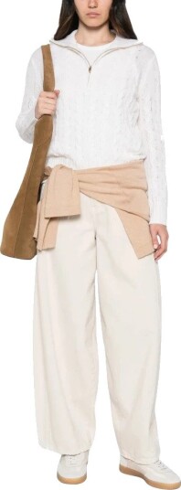 Max Mara Studio, Dame, Strikkevarer, Hvit, XS,