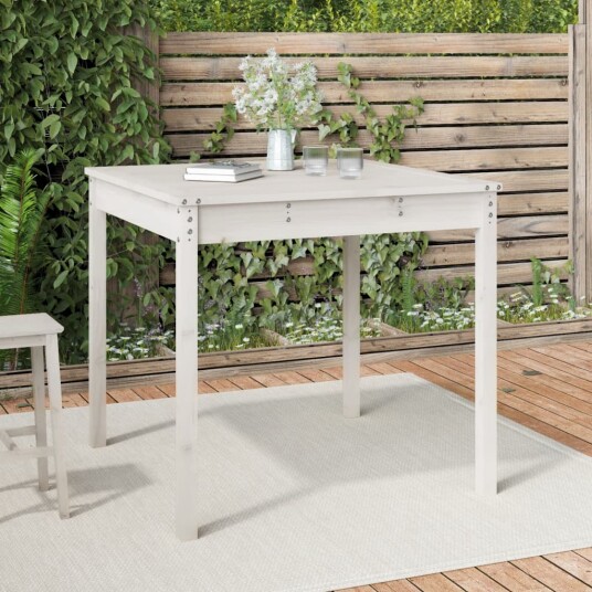 vidaXL Hagebord hvit 82,5x82,5x76 cm heltre furu vidaXL Hagebord hvit 82,5x82,5x76 cm heltre furu