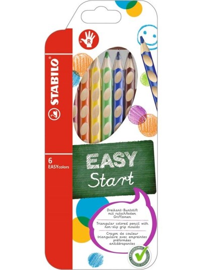 STABILO colored pencils EASYCOLOR R 6-STK ASS. For righthanded