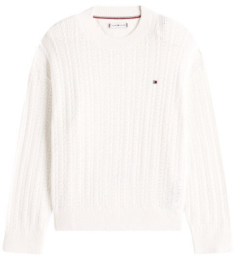 Tommy Hilfiger Genser Strikk Ivory Silke White Tommy Hilfiger 10 år 140 Genser Hvit