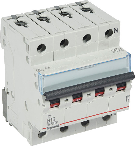 Legrand TX³ MCB automatsikring B16 3P+N 4M 10/10kA Legrand TX³ MCB automatsikring B16 3P+N 4M 10/10kA