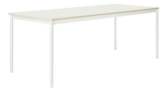 Muuto Base spisebord white, plywoodkant, 190 x 85 cm