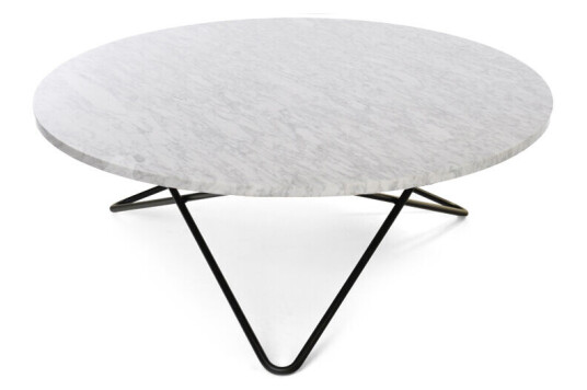 Ox Denmarq Large O Table salongbord marmor carrara, sort stativ Ox Denmarq Large O Table salongbord marmor carrara, sort stativ