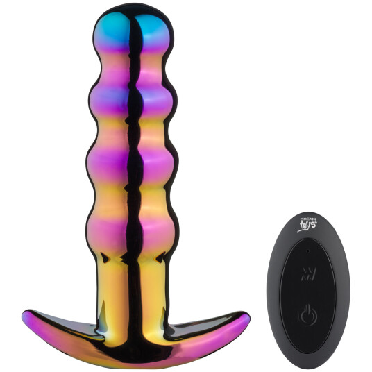 Dream Toys Glamour Glass Vibe Beaded Fjernstyrt Analplugg    - Forskjellige farger