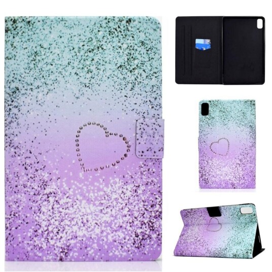 INCOVER Huawei MatePad 10.4 "Deksel med stativfunksjon og kortholder - Hjerte og glimmer