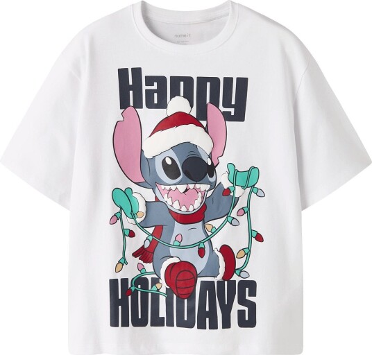 Name It Nkfsyra Stitch Ss Nreg Top Box Wdi BRIGHT WHITE 122 128