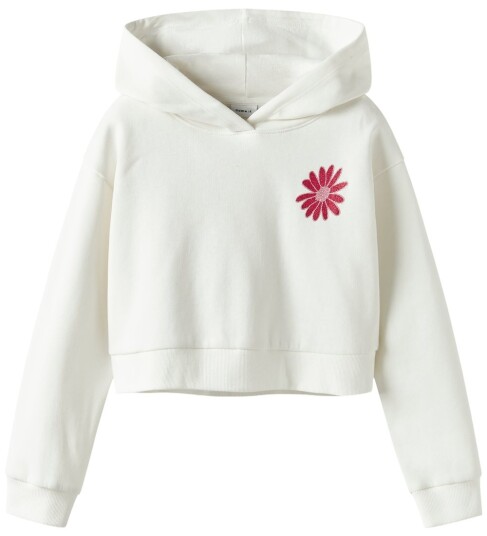 name it Nkfkory Ls Crop Boxy Swe Wh Bru Ps Noos White 122-128