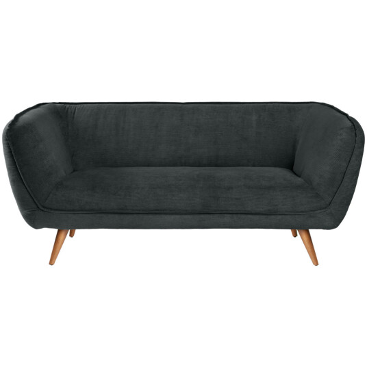 VEGA Sofa Kelso i kordfløyel 2 seters med brune ben; 183x88x76 cm BxDxH; Sete Antrasitt Ramme Bøk