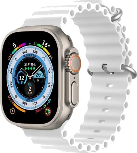 Dux Ducis Ocean Wave Silikonrem til Apple Watch 42/44/45mm Hvit