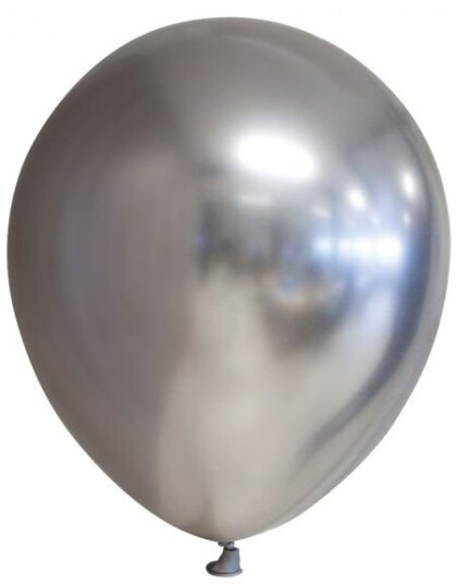 Globos Nordic 10 stk 30 cm Sølvfargede Glossy Mirror Ballonger 7104