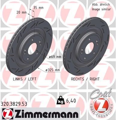 Bremseskive ZIMMERMANN 320.3829.53 Bremseskive ZIMMERMANN 320.3829.53
