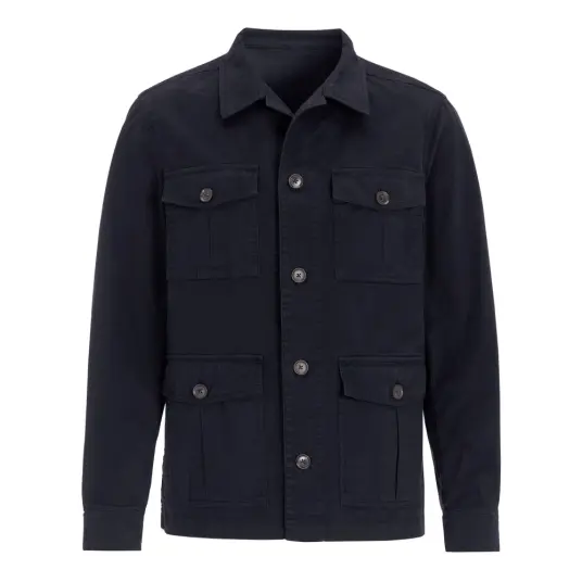 Oscar Jacobson Safari Shirt Jacket Navy