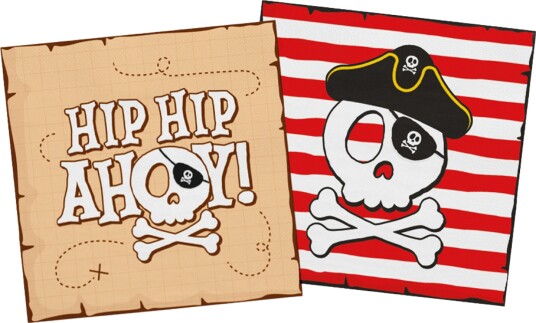 Servietter Pirat Hip Hip Ahoy 20 pakning Servietter Pirat Hip Hip Ahoy 20 pakning
