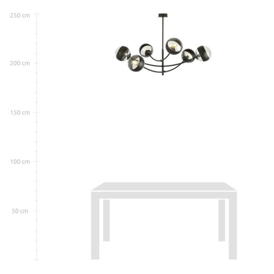 Hunter 6 Sort/Stripe taklampe Ø14 cm E14 230V uten lyskilde