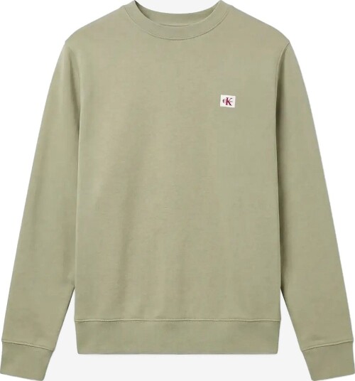Calvin Klein Jeans Cl Ls 350Trry Wvn Lbl Cn Swtshrt - OIL GREEN - XS