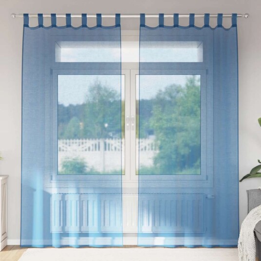 vidaXL Voile gardiner med hemper 2 stk kongeblå 140x225 cm