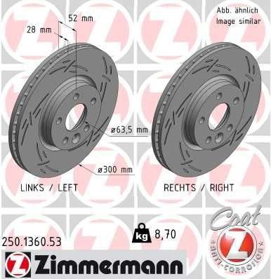 Bremseskive ZIMMERMANN 250.1360.53