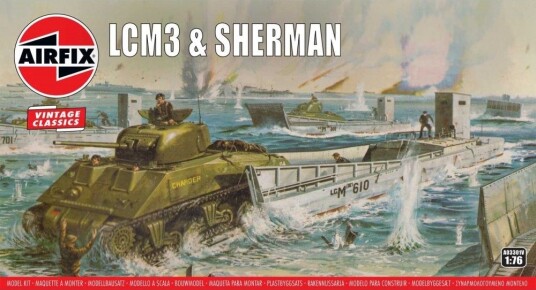 Airfix 1:76 LCM3 og Sherman Modellbyggesett