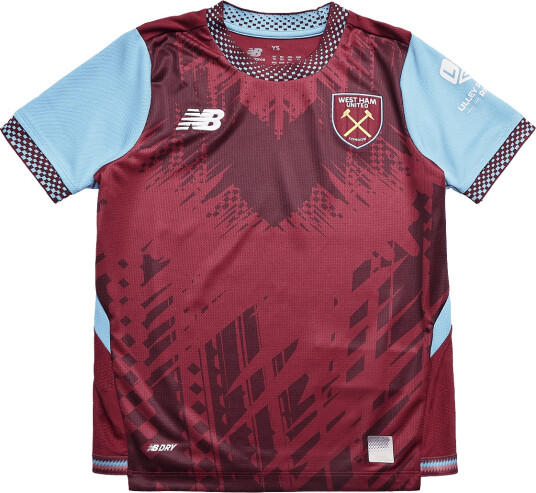 New Balance West Ham United 26/27 Home Youth Short Sleeve Jersey Burgundy YM