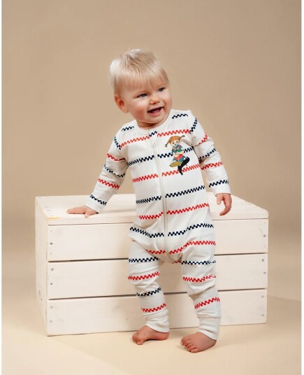 Pippi Langstrømpe Square Stripe Pysjamas Kitt 86