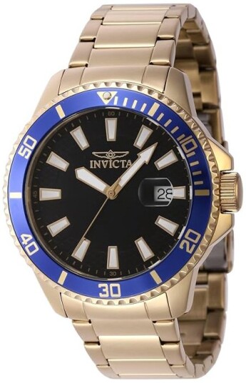 Invicta Herreklokke 46139 Pro Diver Sort/Gulltonet stål Ø45 mm