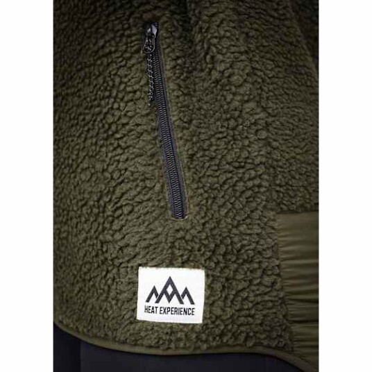 Heat Experience Heated Pile Fleece Unisex Olive Green M