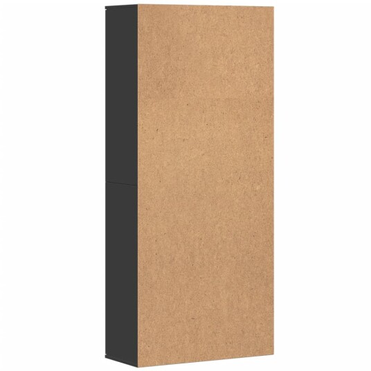 Highboard svart 80x35x180 cm konstruert tre