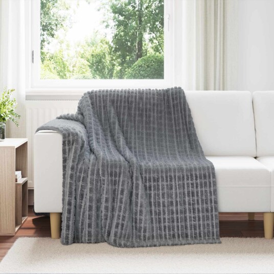 vidaXL Kastepledd 6 pcs Mørkegrå 200 x 150 cm Fleece
